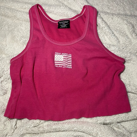 Polo Ralph Lauren Washed out pink / red cropped tank top - Picture 2 of 6